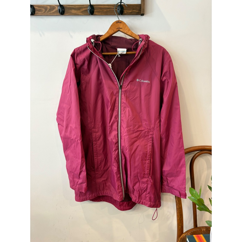Columbia Women Fleece Lined Hooded Windbreaker Jacket